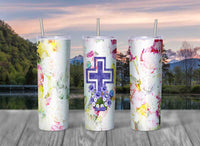 Easter Cross Skinny Travel Tumbler