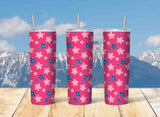 Florals-N-Flutters Skinny Travel Tumbler