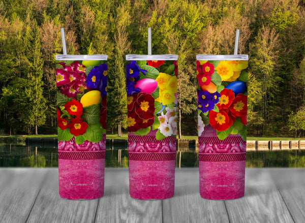 Flower Pots Skinny Travel Tumbler