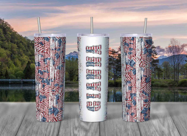 Tattered -N- Torn Skinny Travel Tumbler