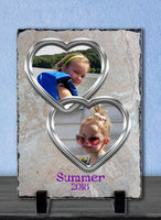 Two of Hearts Medium Portrait Slate Photo Plaque