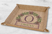 Purple Floral Monogram Snap Basket Large