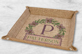 Purple Floral Monogram Snap Basket Large