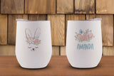 Spring Bunny Personalized Stemless Wine Tumbler