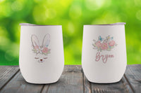 Spring Bunny Personalized Stemless Wine Tumbler