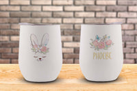 Spring Bunny Personalized Stemless Wine Tumbler