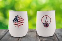 Americana Sunflower Personalized Stemless Wine Tumbler