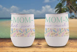 Name and Text with Floral Pattern Personalized Stemless Wine Tumbler