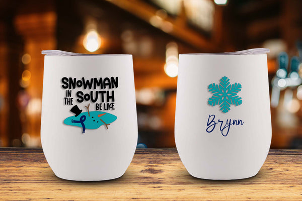 Snow Day Personalized Stemless Wine Tumbler