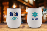 Snow Day Personalized Stemless Wine Tumbler