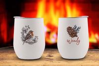 Winter Woodland Personalized Stemless Wine Tumbler