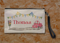 Crazy Cars Linen Zipper Bag