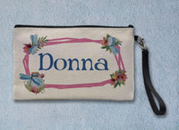 Dragonfly Floral Linen Zipper Bag