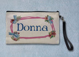 Dragonfly Floral Linen Zipper Bag