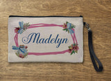 Dragonfly Floral Linen Zipper Bag