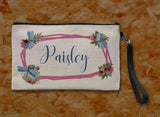 Dragonfly Floral Linen Zipper Bag