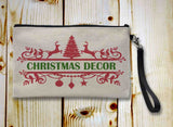 Classic Christmas Linen Zipper Bag