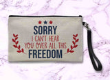 Fans of Freedom Linen Zipper Bag